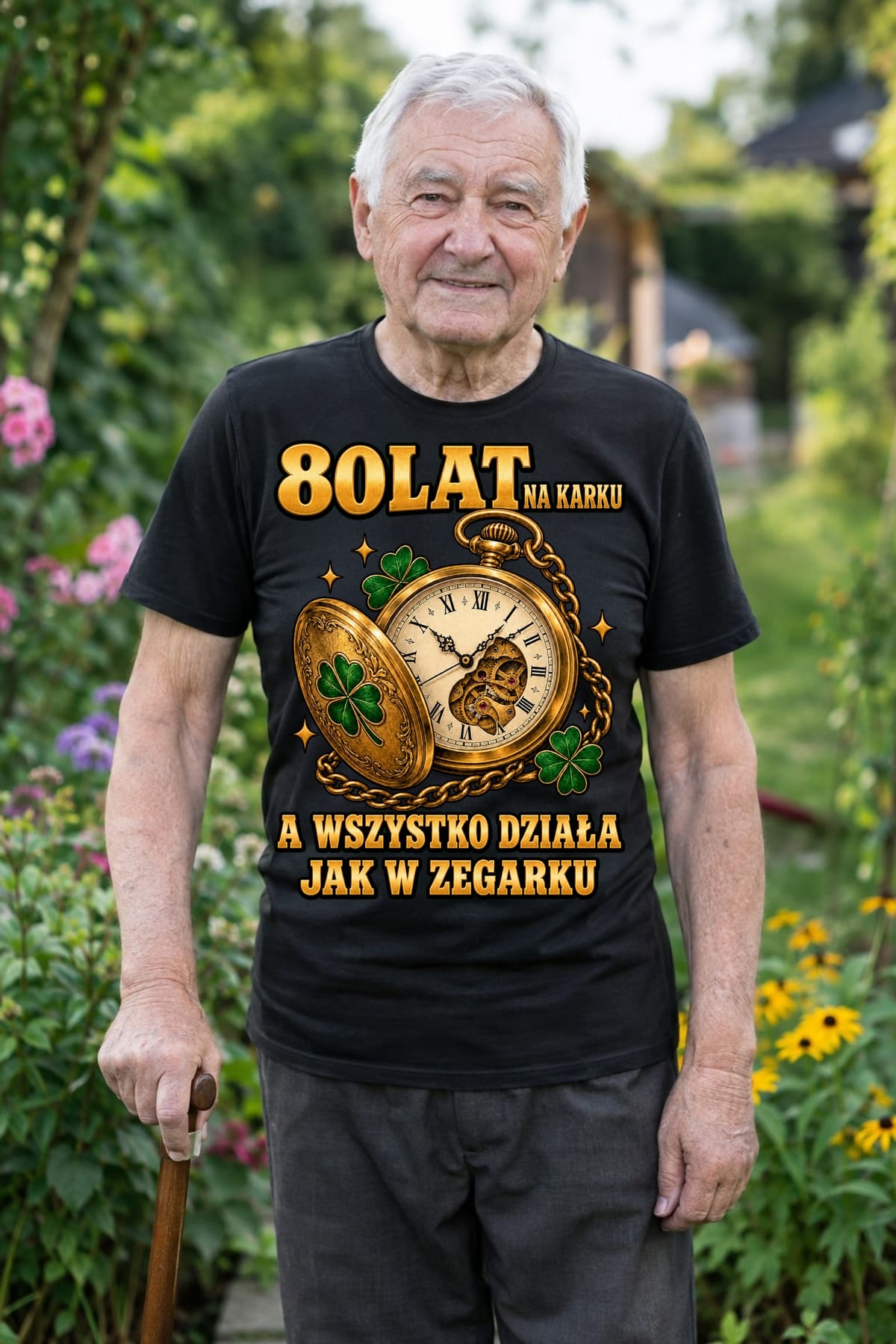 Koszulka męska czarna 80 lat na karku na 80 urodziny prezent, zdjęcie 7