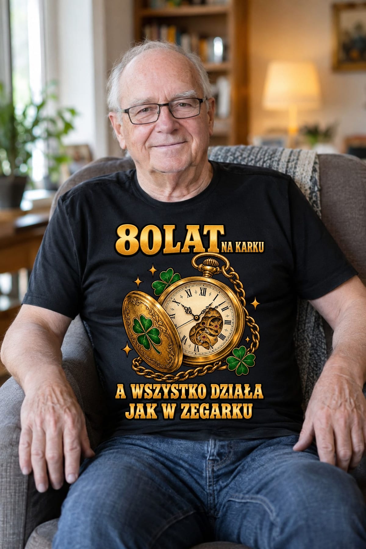 Koszulka męska czarna 80 lat na karku na 80 urodziny prezent, zdjęcie 8