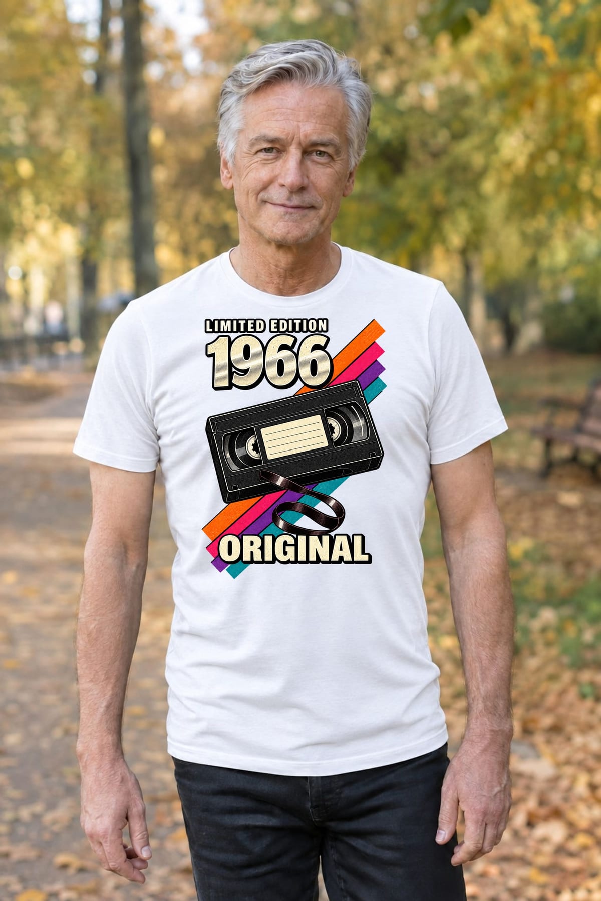 Koszulka męska biała na 60 urodziny rocznik 1966 prezent VHS, zdjęcie 8