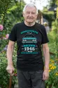 Koszulka męska czarna na 80 urodziny Duży Fiat 125p rocznik 1946, zdjęcie 3