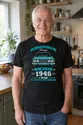 Koszulka męska czarna na 80 urodziny Duży Fiat 125p rocznik 1946, zdjęcie 6