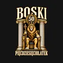Koszulka męska czarna boski pięćdziesięciolatek na 50 urodziny lew, zdjęcie 2