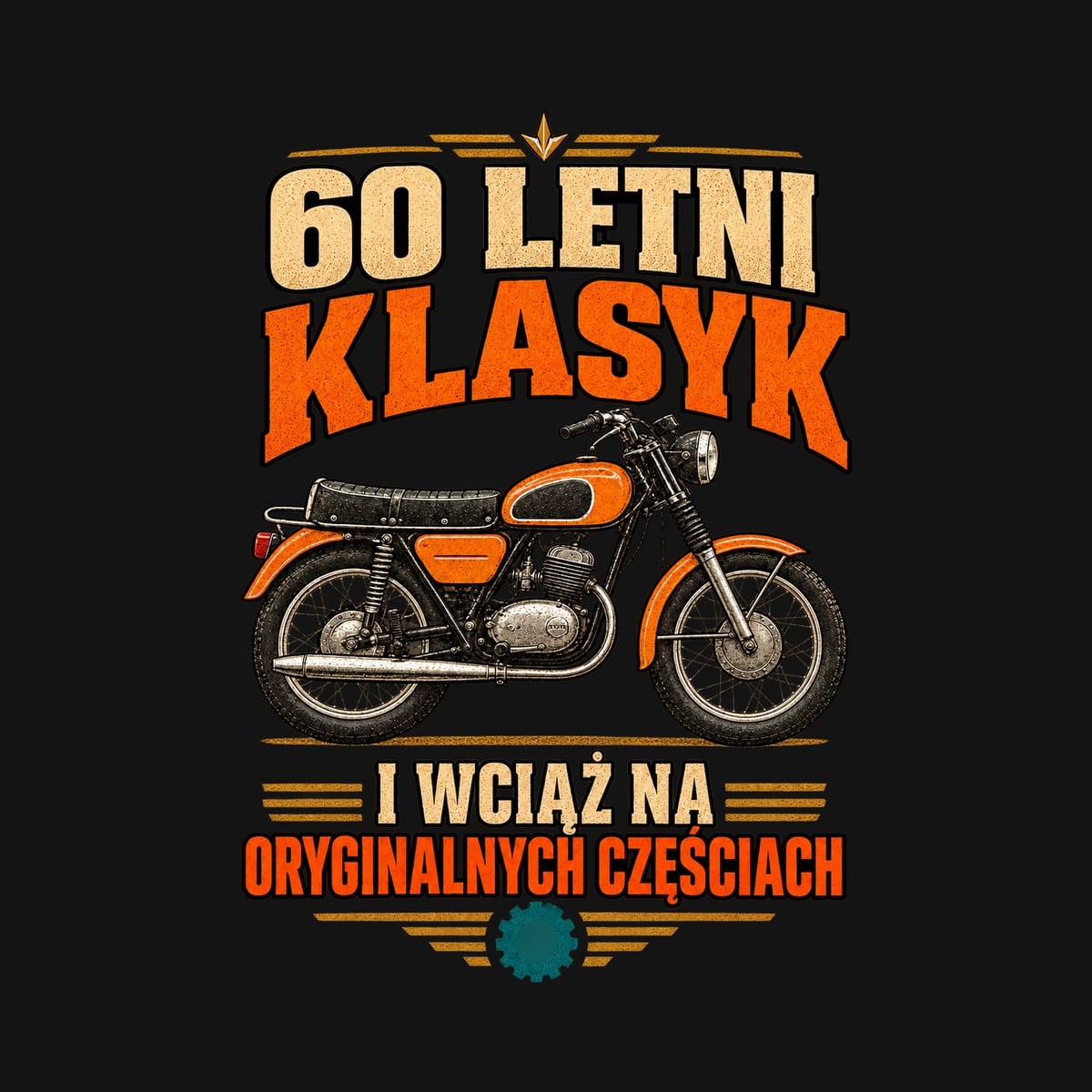 Koszulka męska czarna na 60 urodziny WSK klasyk motocykl prezent, zdjęcie 2
