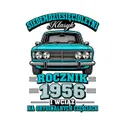 Koszulka męska biała na 70 urodziny rocznik 1956 Duży Fiat prezent, zdjęcie 2
