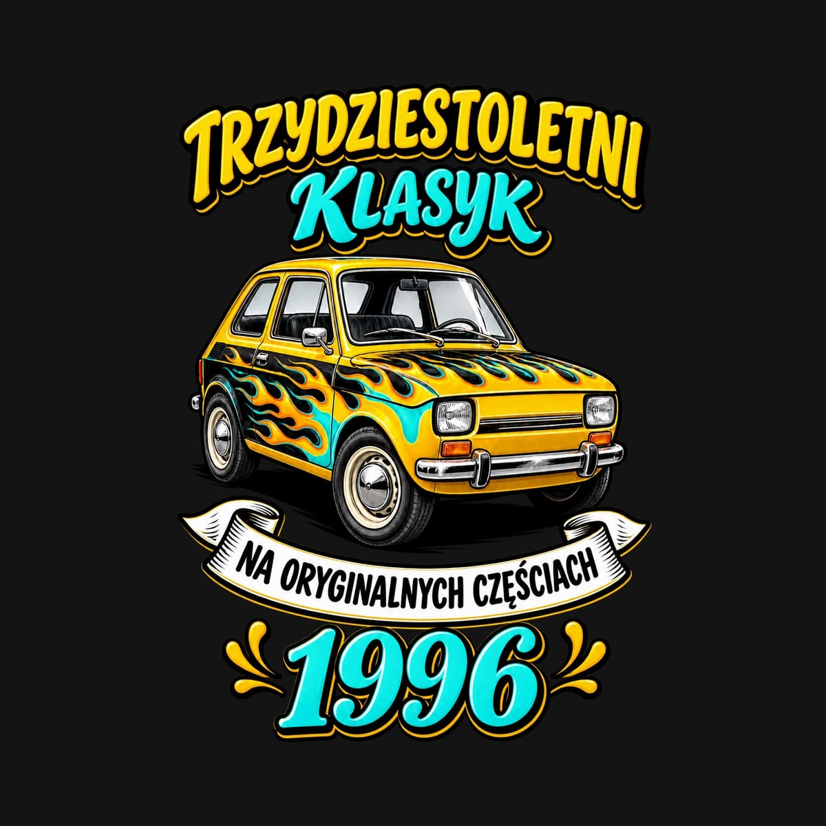 Koszulka męska czarna na 30 urodziny rocznik 1996 maluch prezent, zdjęcie 2