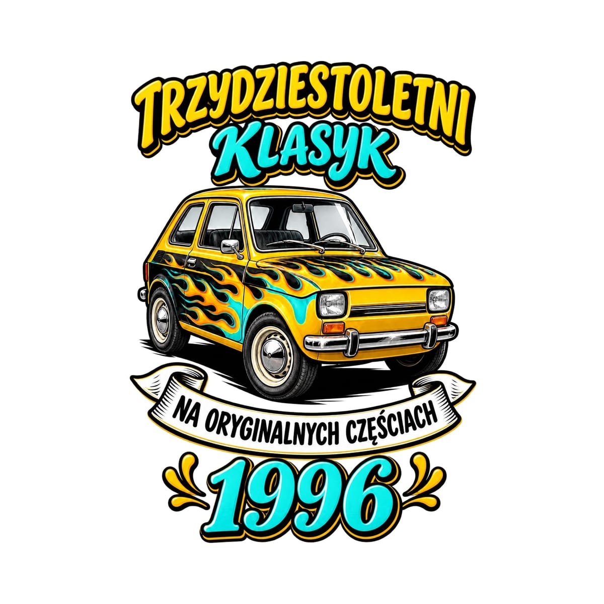 Koszulka męska biała na 30 urodziny rocznik 1996 maluch prezent, zdjęcie 2