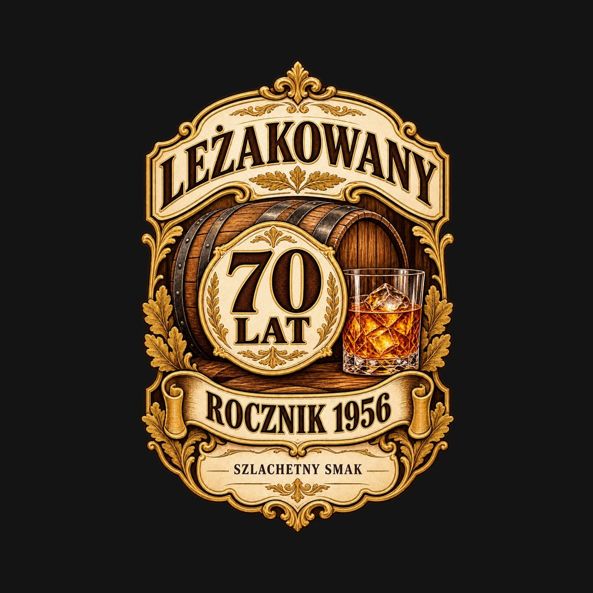 Koszulka męska czarna na 70 urodziny rocznik 1956 whisky prezent, zdjęcie 2