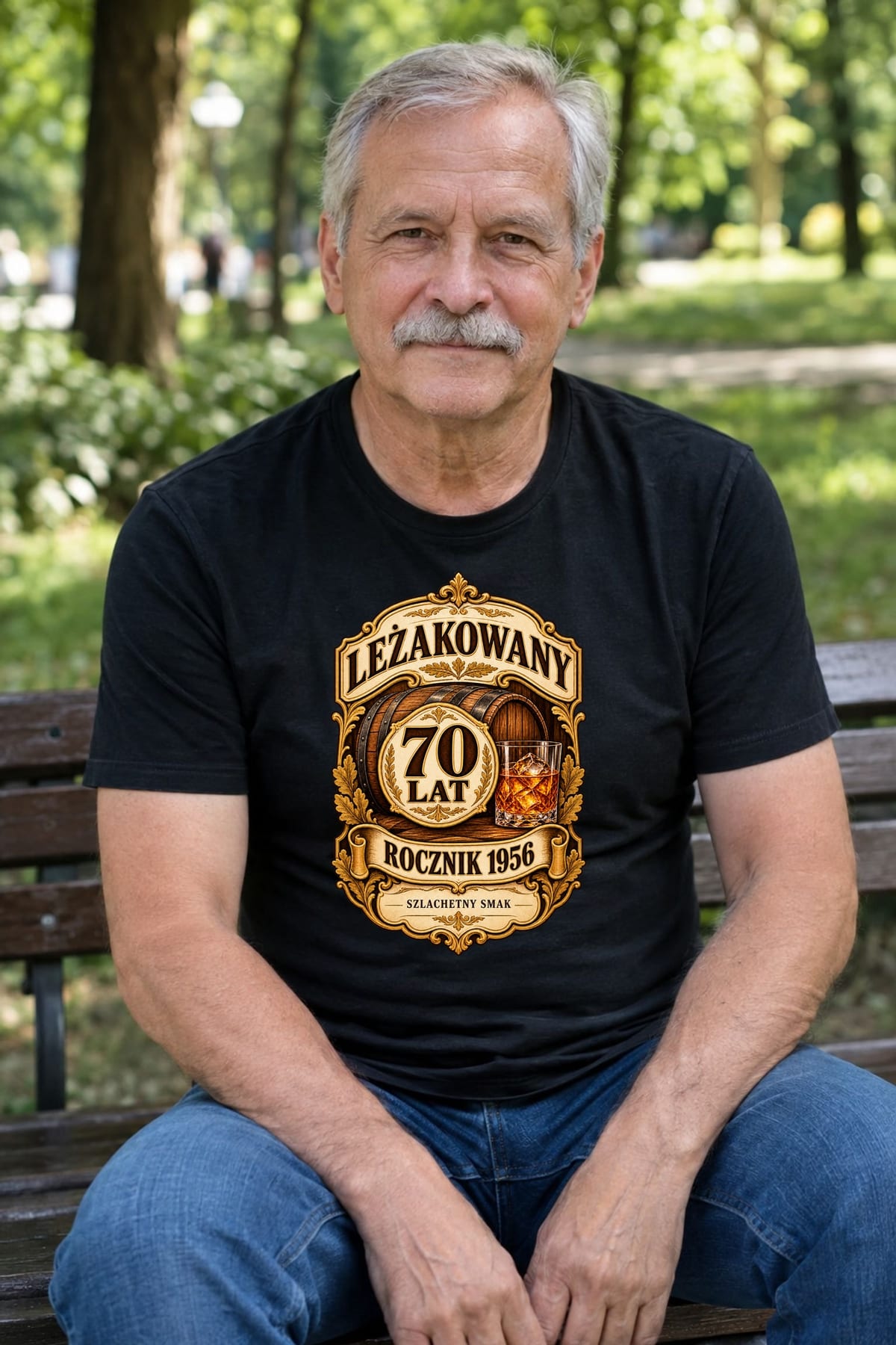 Koszulka męska czarna na 70 urodziny rocznik 1956 whisky prezent, zdjęcie 4