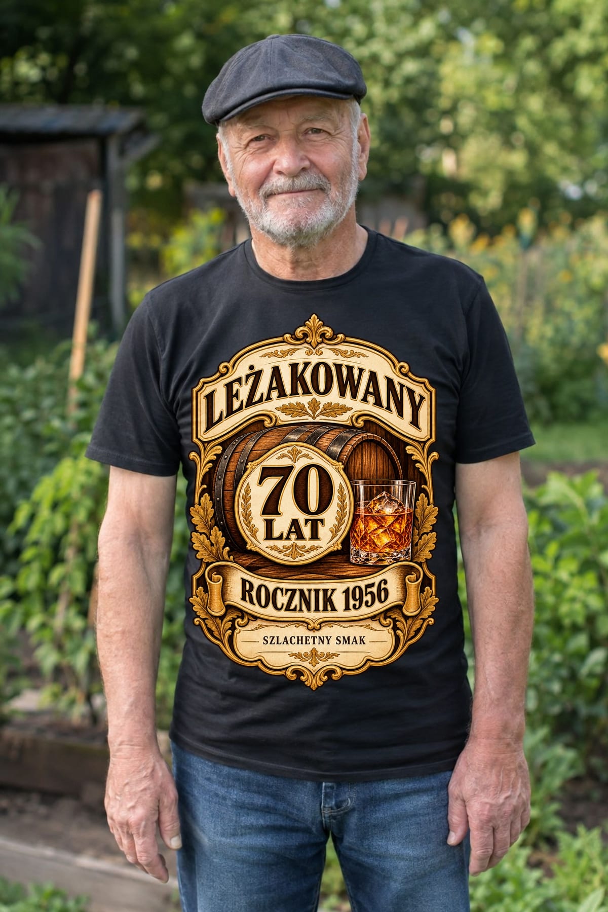 Koszulka męska czarna na 70 urodziny rocznik 1956 whisky prezent, zdjęcie 5