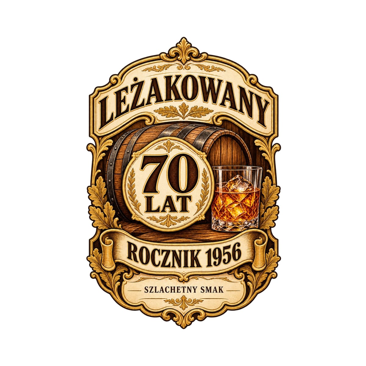 Koszulka męska biała na 70 urodziny rocznik 1956 whisky prezent, zdjęcie 2