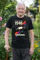 Koszulka męska czarna na 80 urodziny rocznik 1946 kaseta VHS prezent, zdjęcie 3