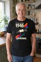 Koszulka męska czarna na 80 urodziny rocznik 1946 kaseta VHS prezent, zdjęcie 6