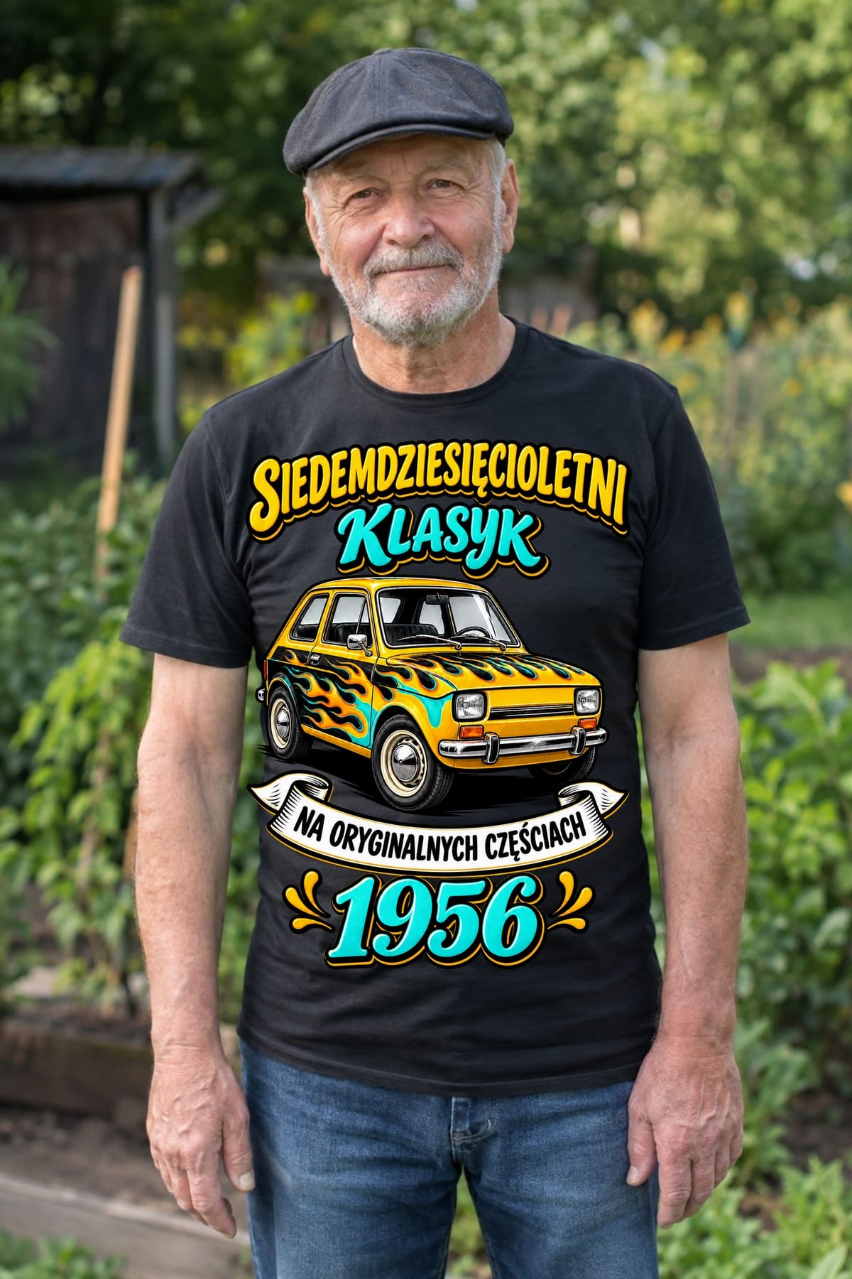 Koszulka męska czarna na 70 urodziny rocznik 1956 Maluch prezent, zdjęcie 5