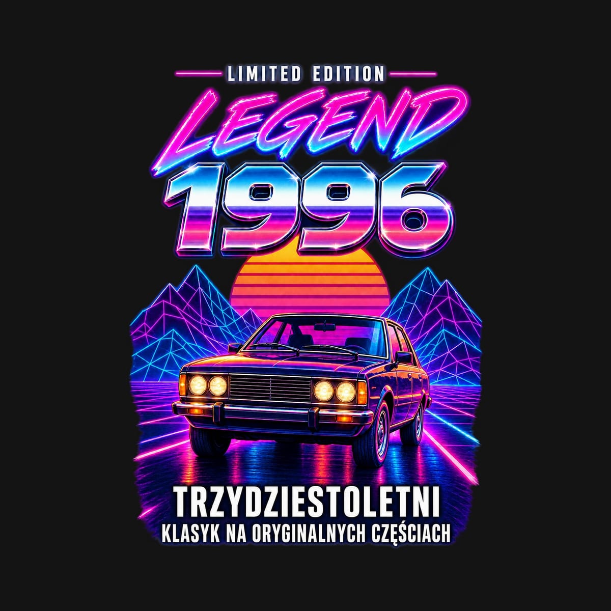 Koszulka męska czarna na 30 urodziny Polonez rocznik 1996 prezent, zdjęcie 2