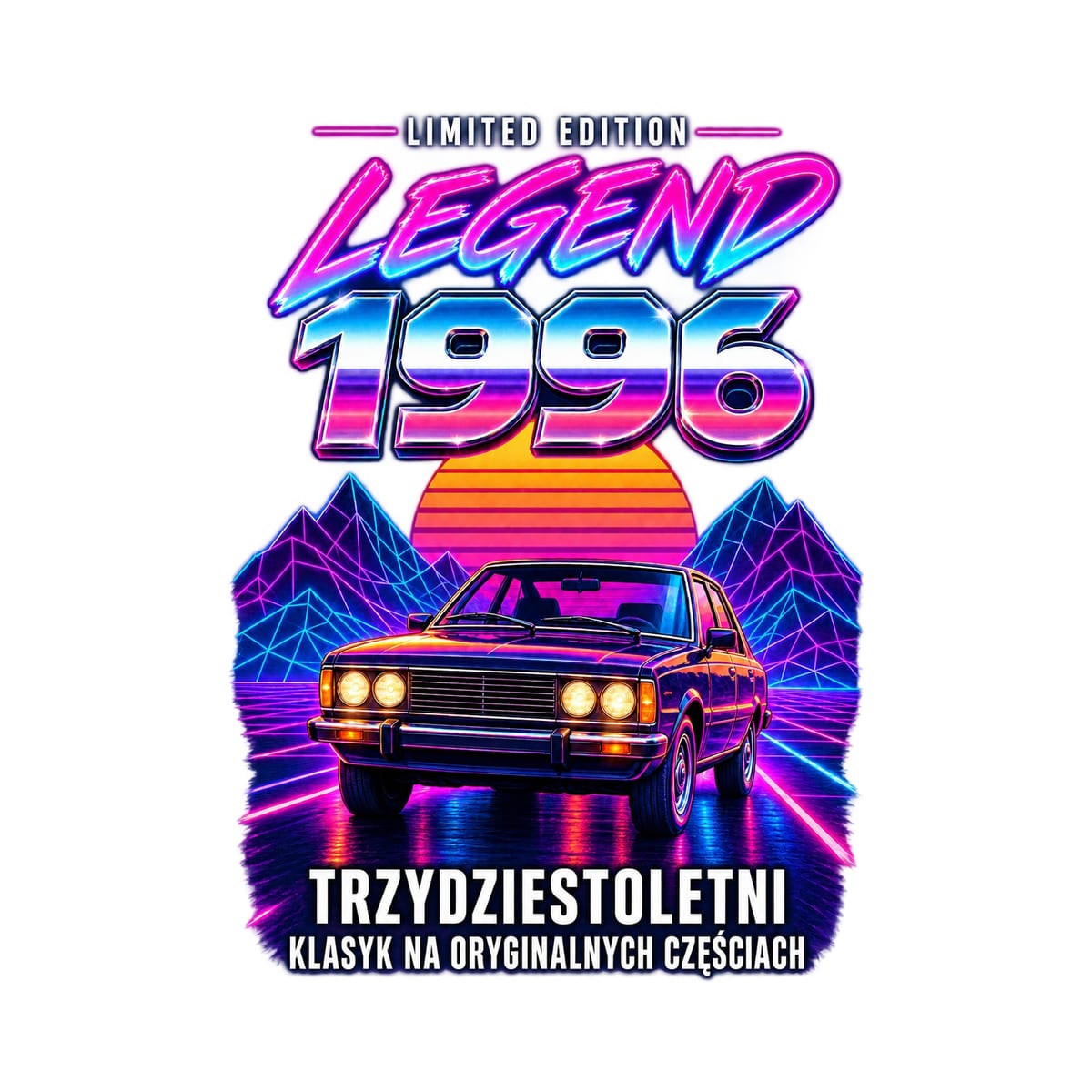 Koszulka męska biała na 30 urodziny Polonez rocznik 1996 prezent, zdjęcie 2