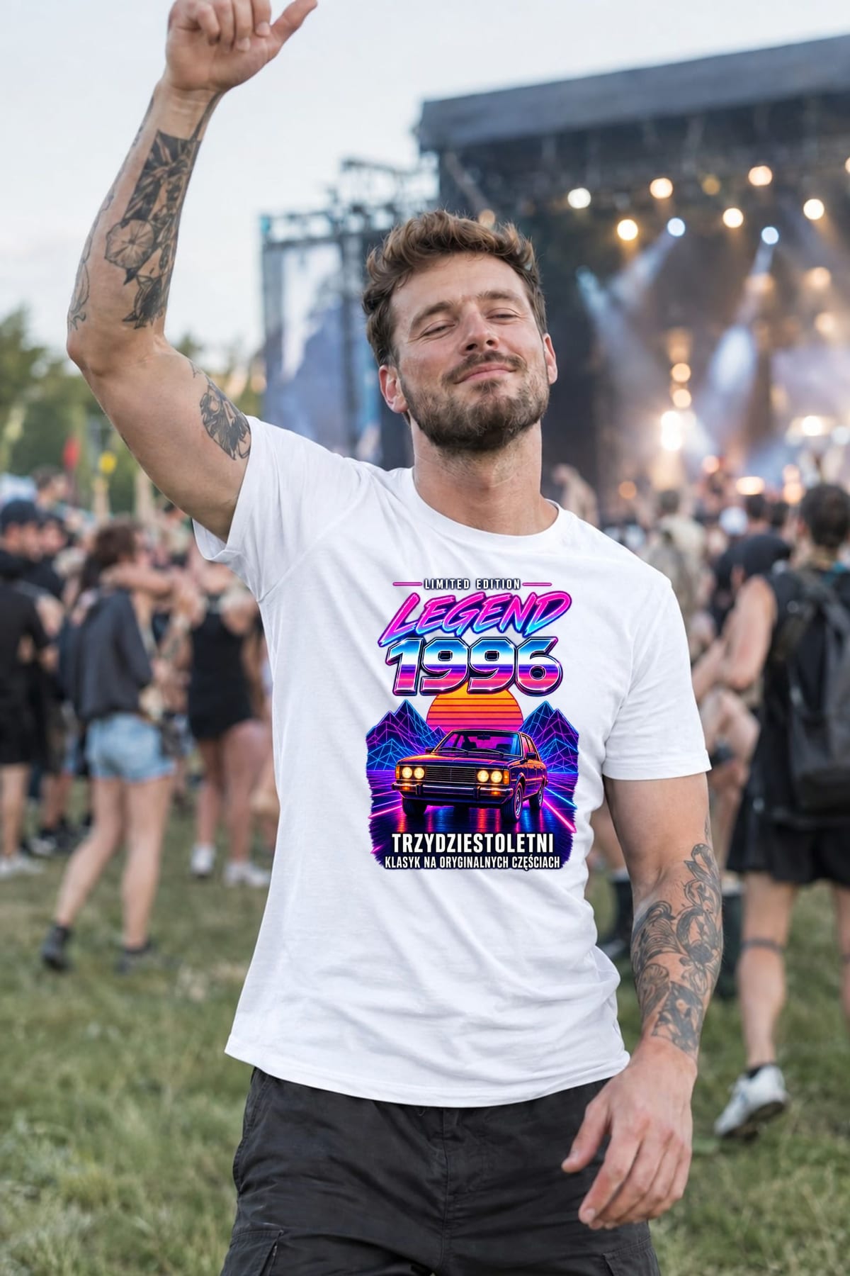 Koszulka męska biała na 30 urodziny Polonez rocznik 1996 prezent, zdjęcie 4