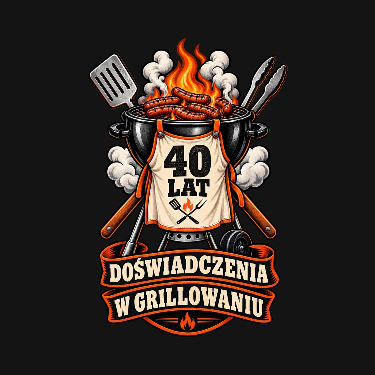 Koszulka męska czarna na 40 urodziny grillowanie prezent dla taty, zdjęcie 2