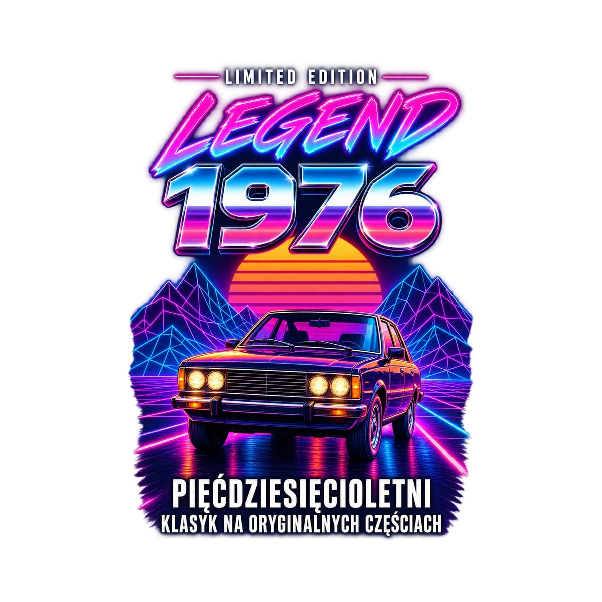 Koszulka męska biała na 50 urodziny rocznik 1976 Polonez prezent, zdjęcie 2