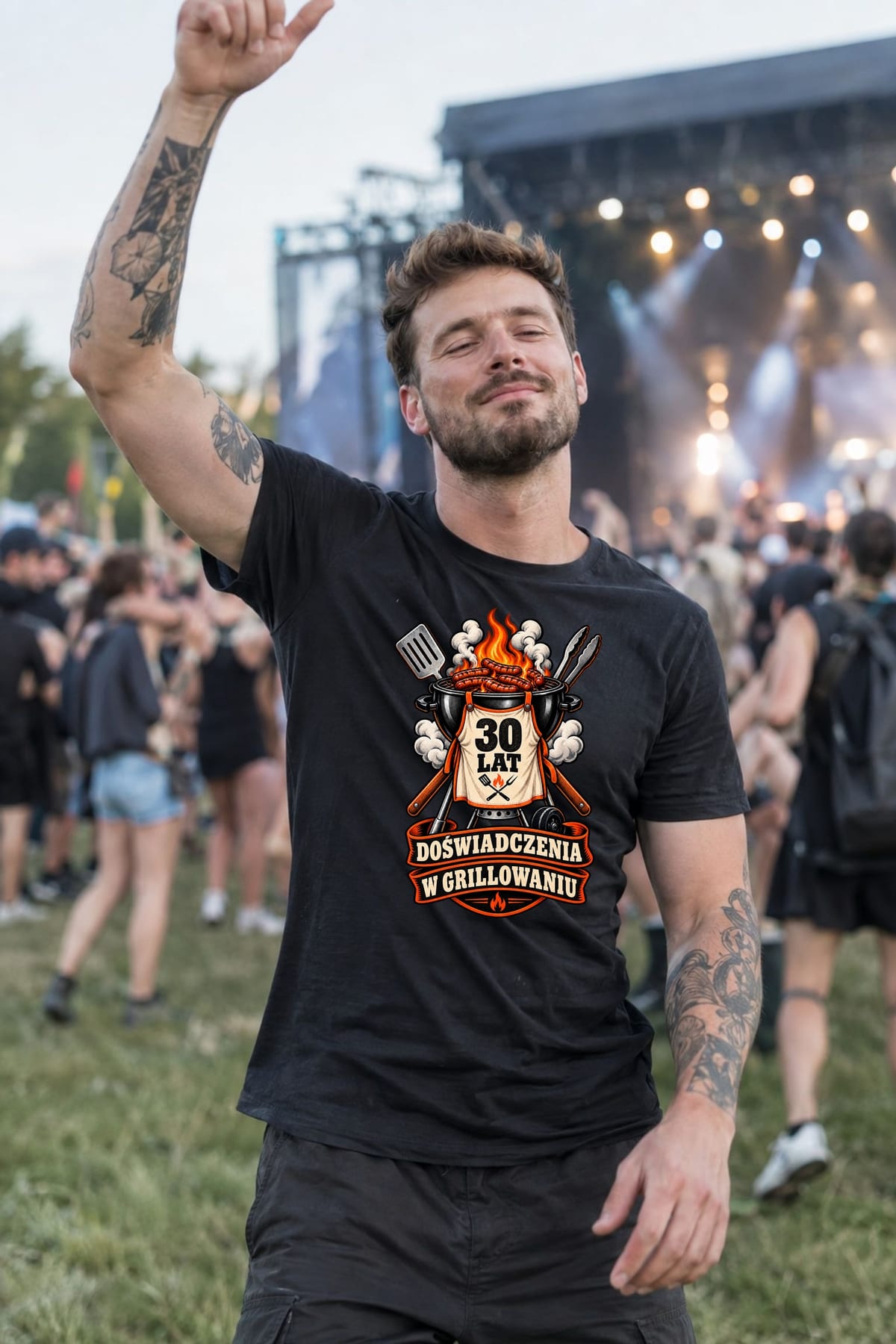 Koszulka męska czarna na 30 urodziny grillmaster prezent dla taty, zdjęcie 7