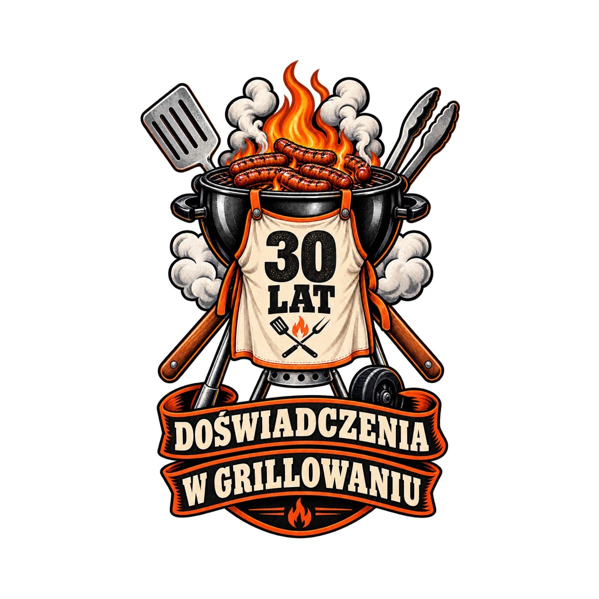 Koszulka męska biała na 30 urodziny grillmaster prezent dla taty, zdjęcie 2