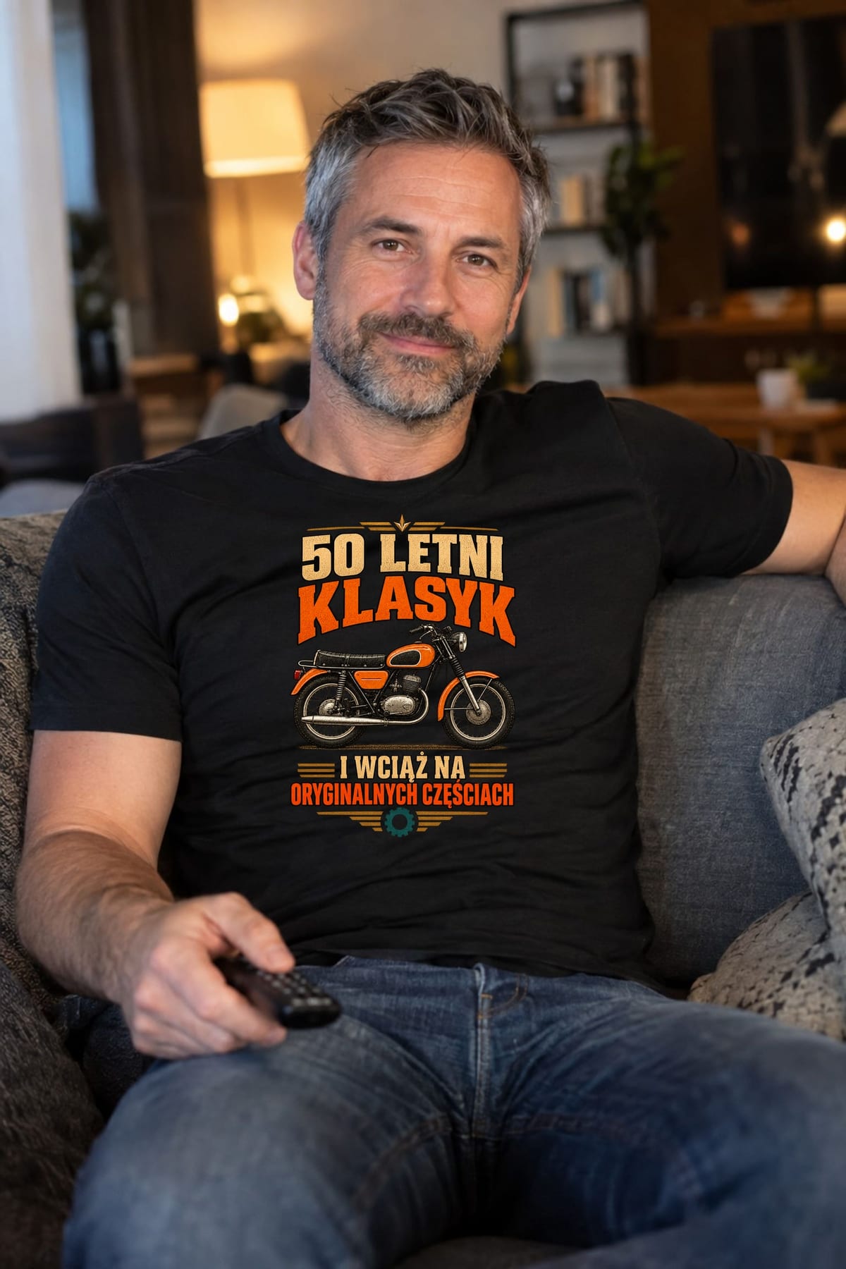Koszulka męska czarna na 50 urodziny WSK klasyk motocykl prezent, zdjęcie 7