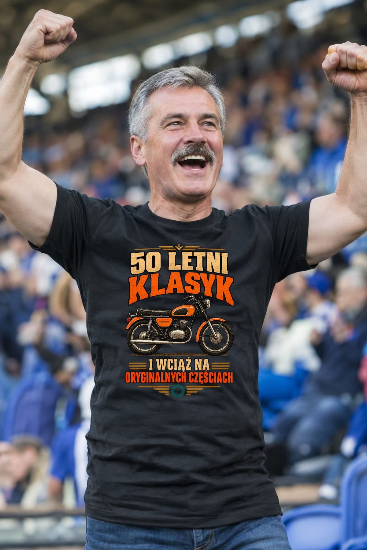 Koszulka męska czarna na 50 urodziny WSK klasyk motocykl prezent, zdjęcie 8