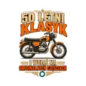 Koszulka męska biała na 50 urodziny WSK klasyk motocykl prezent, zdjęcie 2