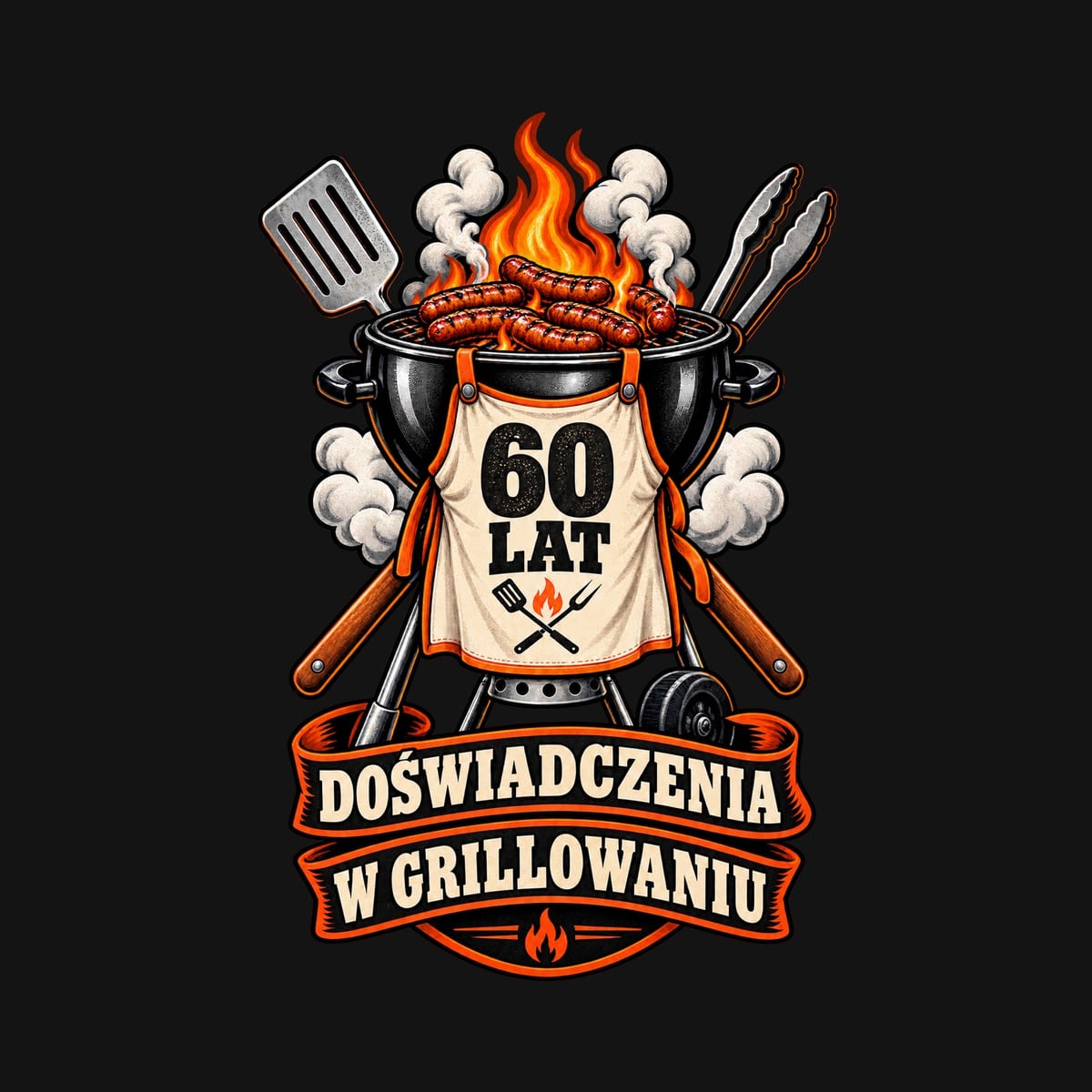 Koszulka męska czarna na 60 urodziny grill master prezent dla taty, zdjęcie 2