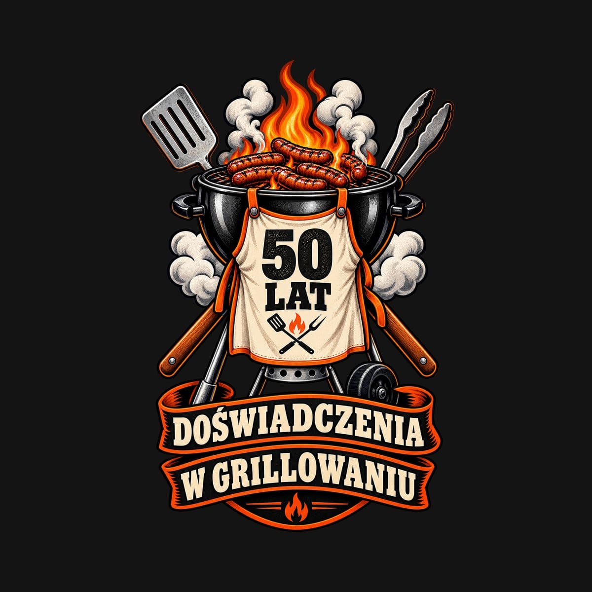 Koszulka męska czarna na 50 urodziny grill master prezent dla taty, zdjęcie 2