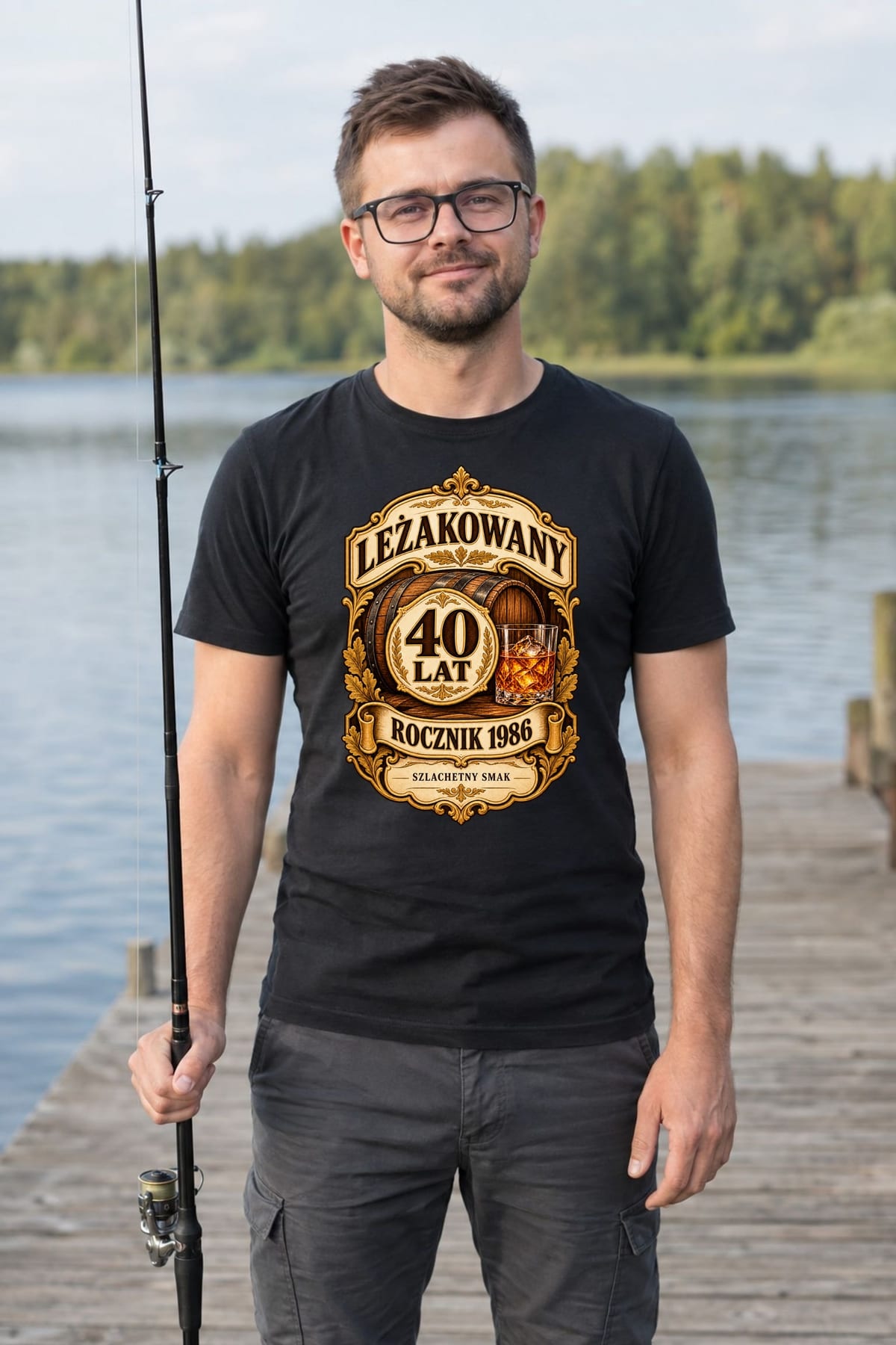 Koszulka męska czarna leżakowany na 40 urodziny rocznik 1986 prezent, zdjęcie 4
