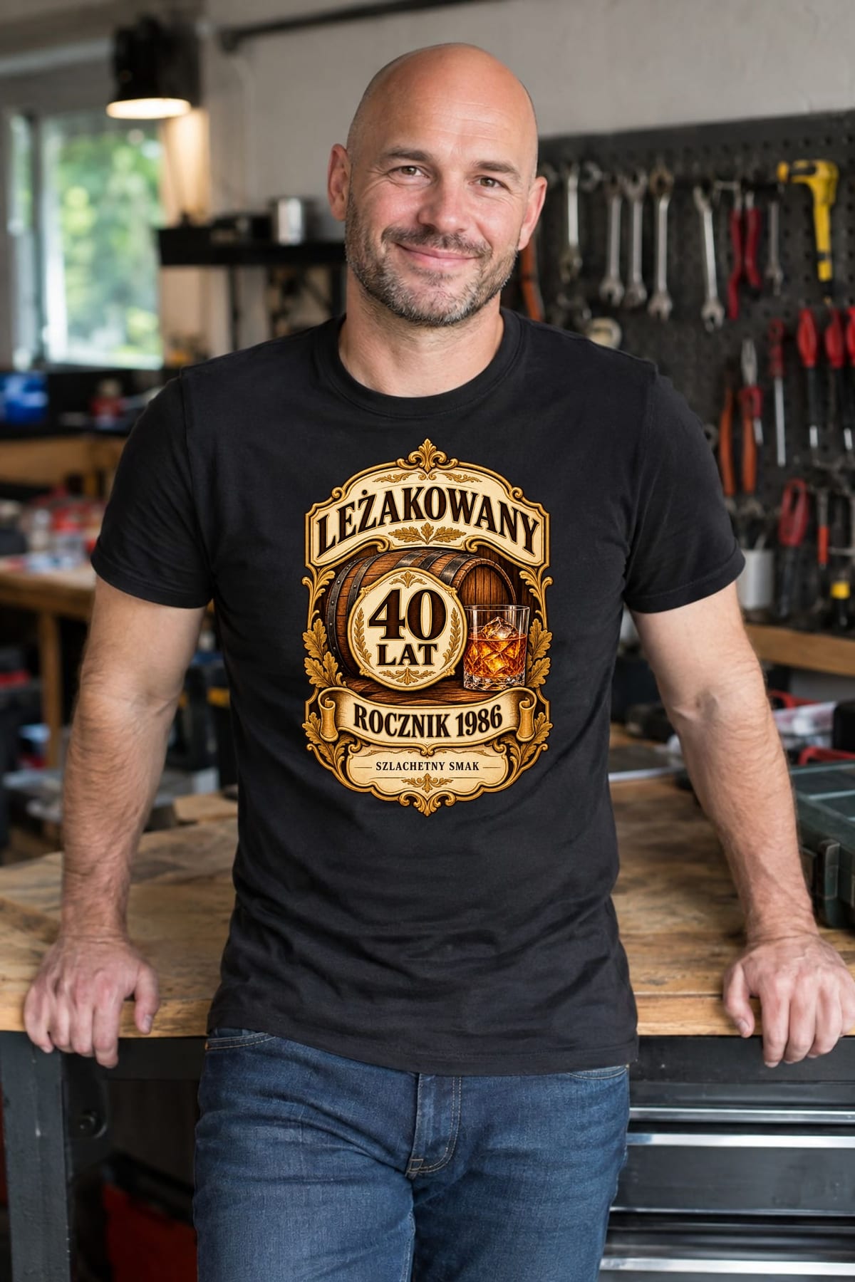 Koszulka męska czarna leżakowany na 40 urodziny rocznik 1986 prezent, zdjęcie 8