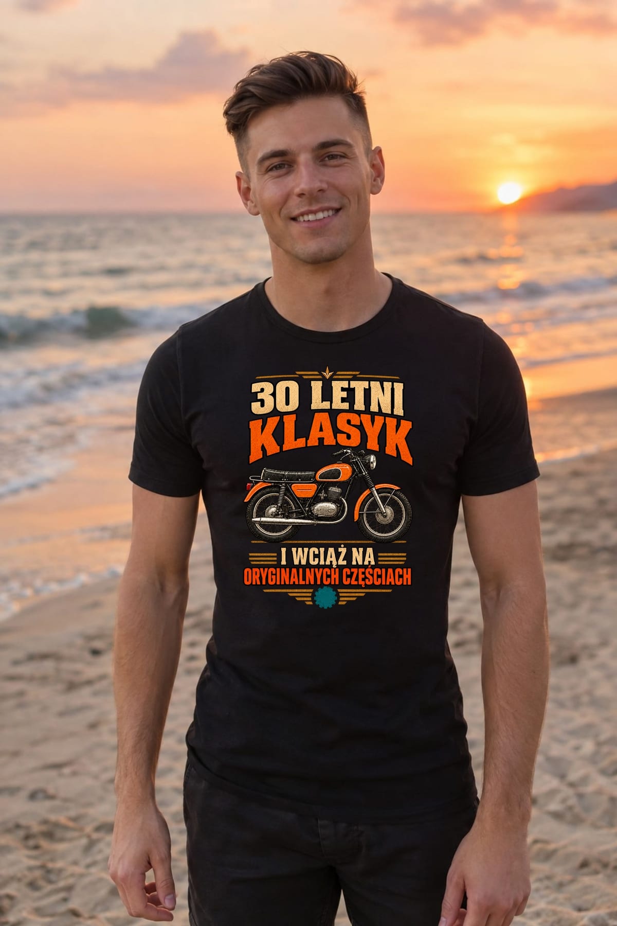 Koszulka męska czarna na 30 urodziny WSK klasyk motocykl prezent, zdjęcie 6