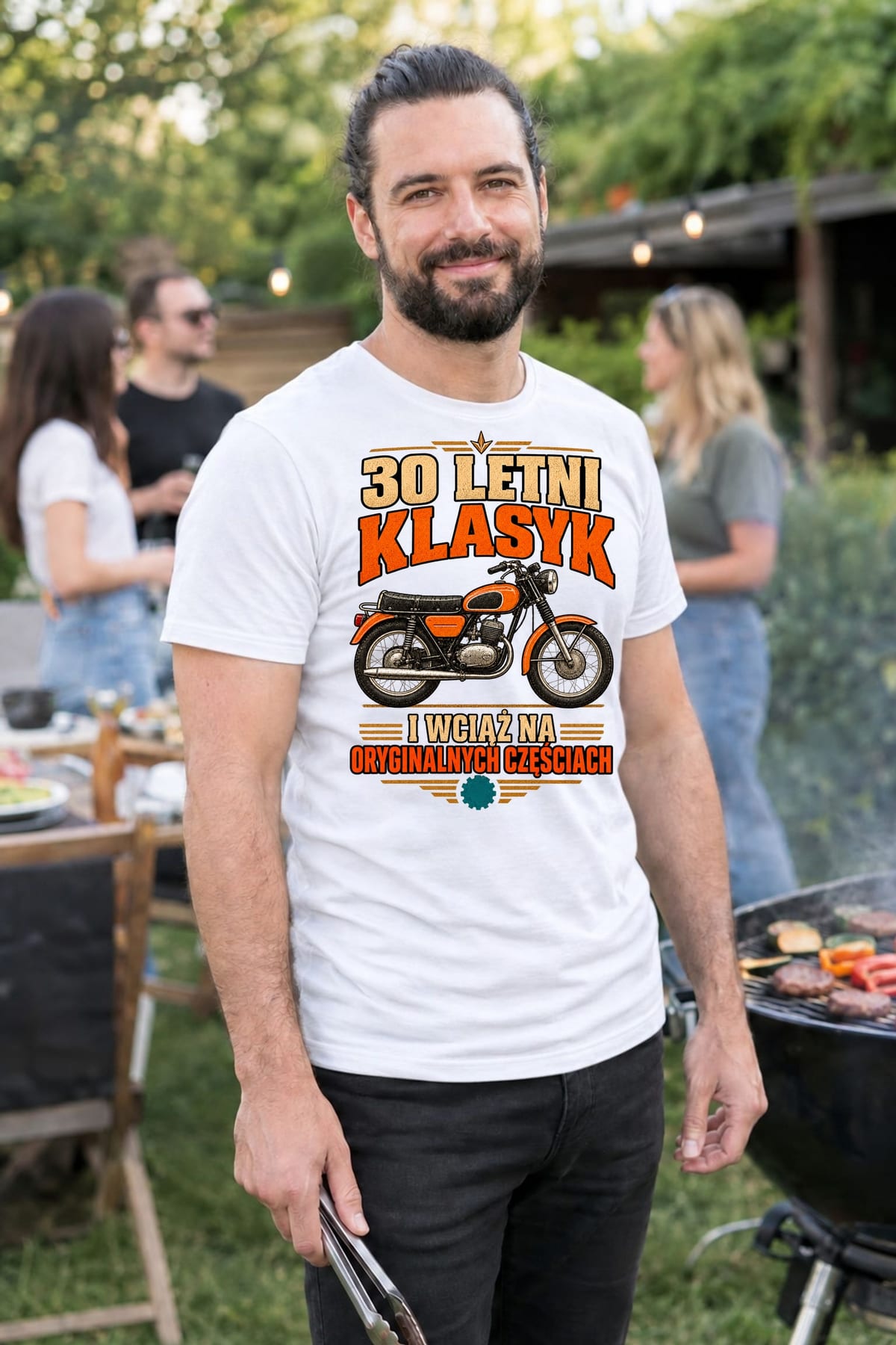 Koszulka męska biała na 30 urodziny WSK klasyk motocykl prezent, zdjęcie 8