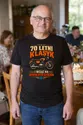 Koszulka męska czarna na 70 urodziny motocykl WSK klasyk prezent, zdjęcie 1