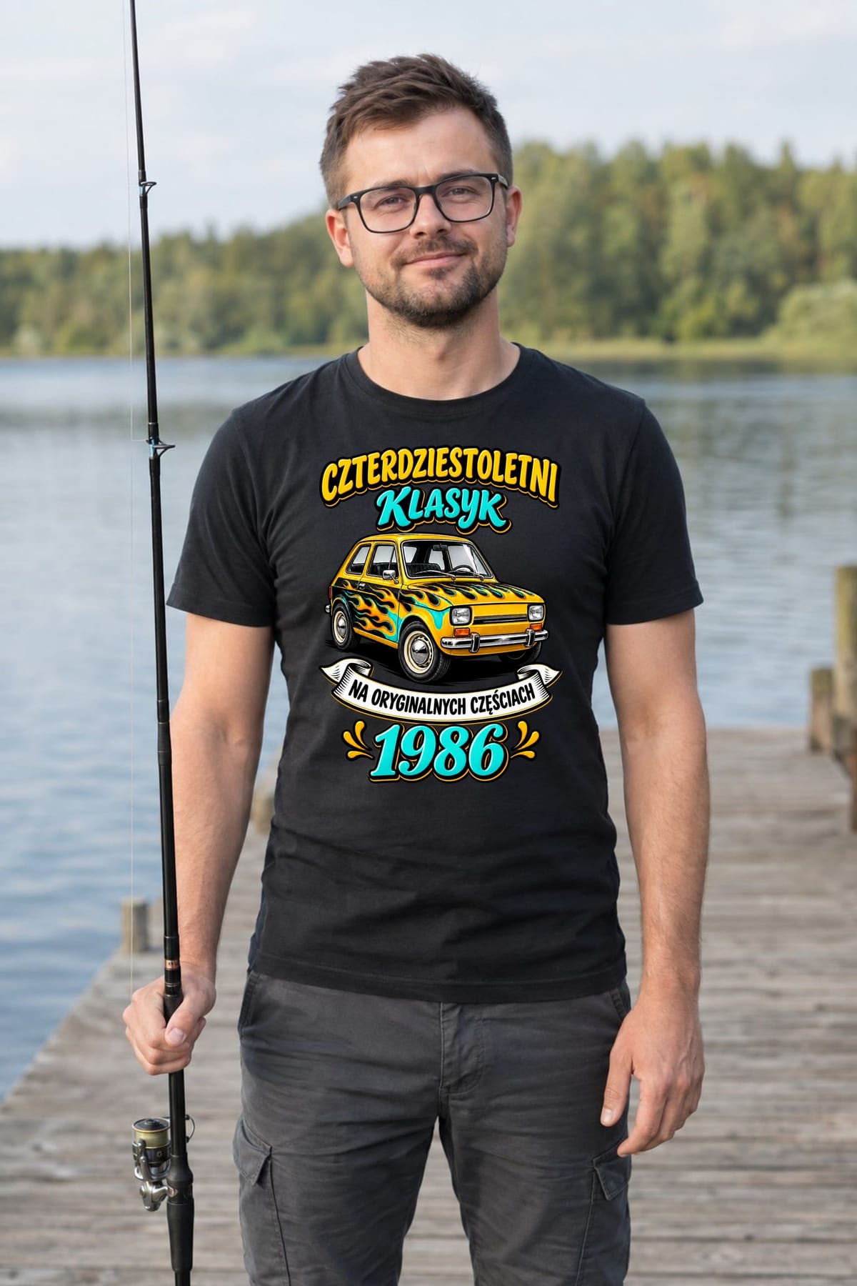 Koszulka męska czarna na 40 urodziny czterdziestoletni klasyk rocznik 1986, zdjęcie 5