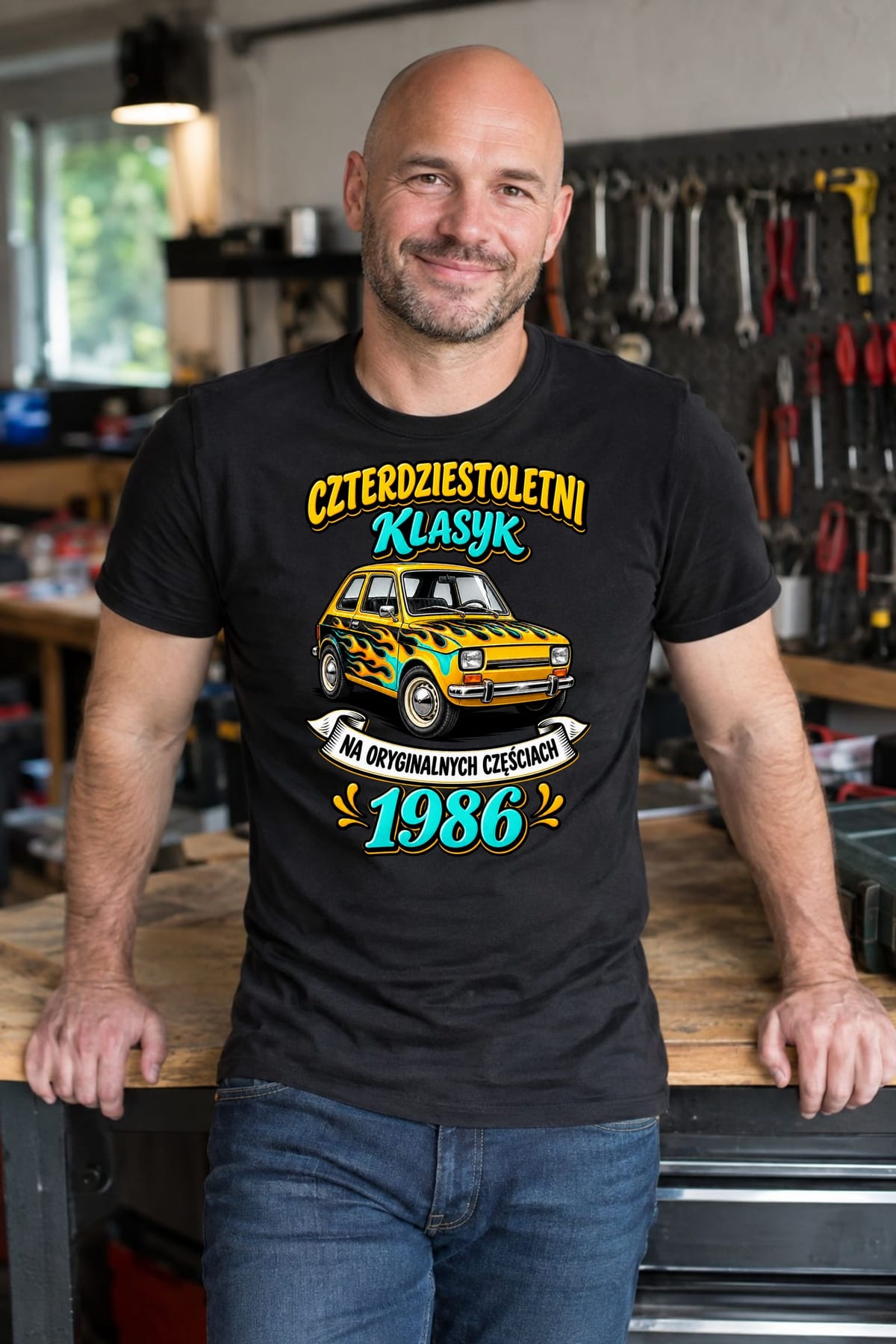 Koszulka męska czarna na 40 urodziny czterdziestoletni klasyk rocznik 1986, zdjęcie 8