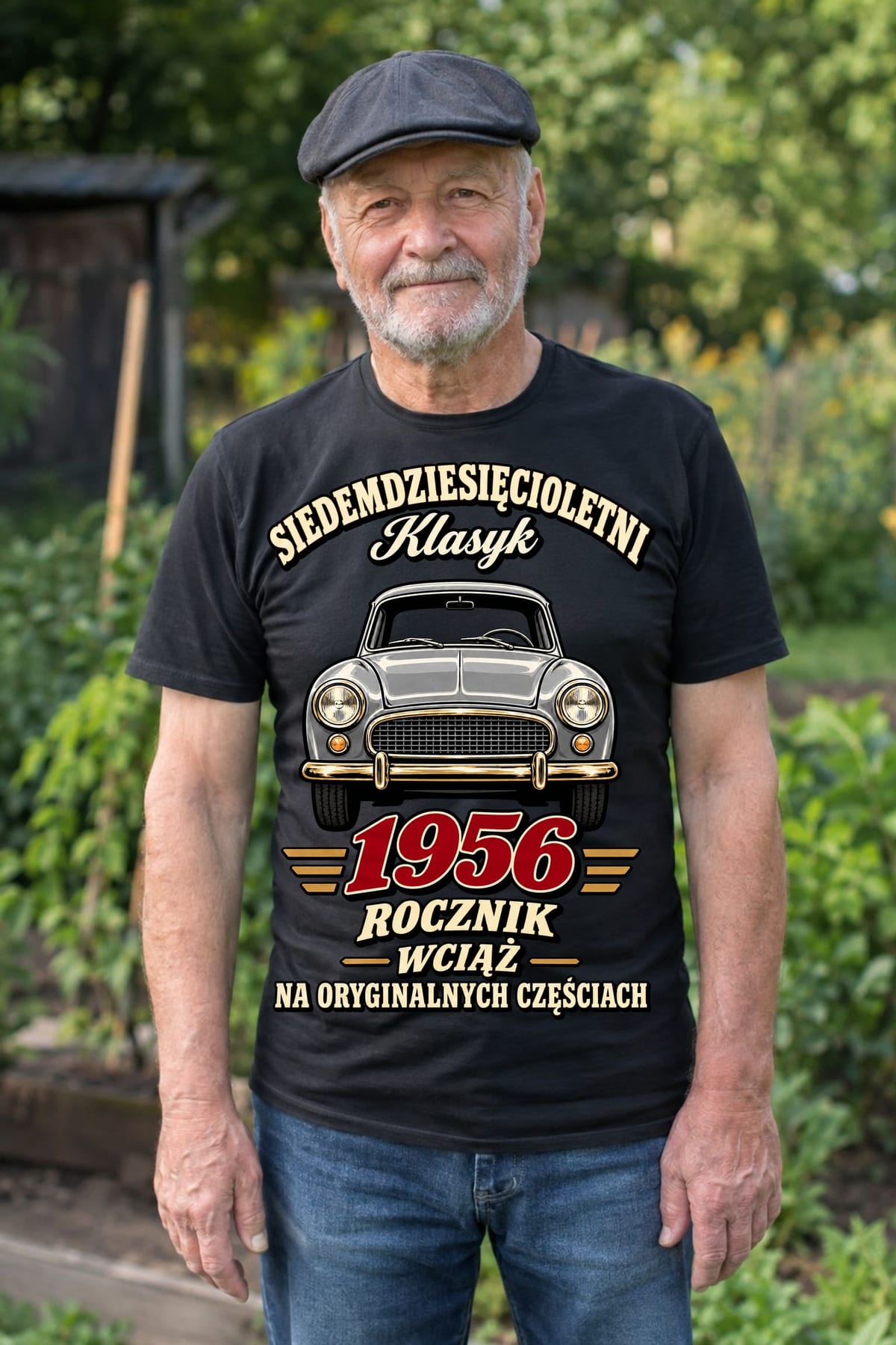 Koszulka męska czarna na 70 urodziny Syrena rocznik 1956 prezent, zdjęcie 4