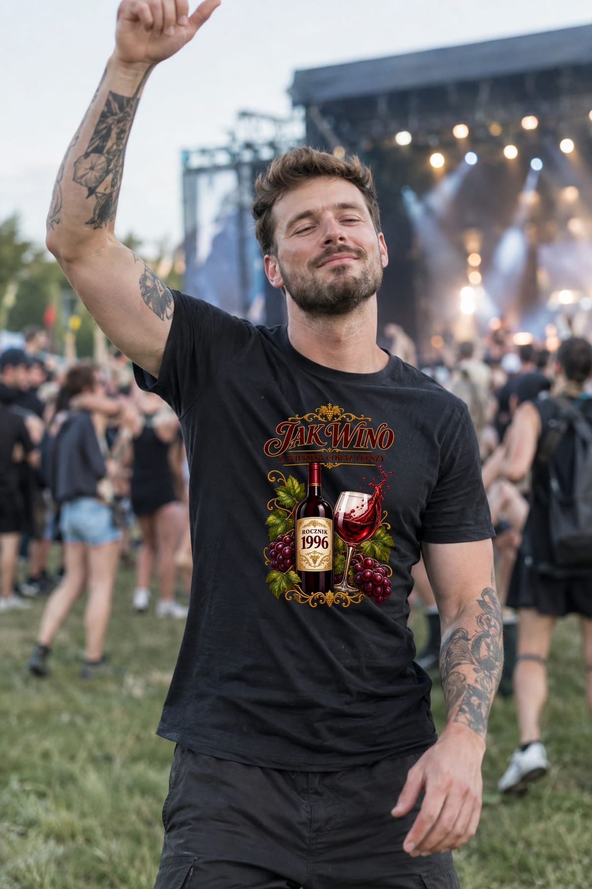 Koszulka męska czarna na 30 urodziny jak wino rocznik 1996 prezent, zdjęcie 5