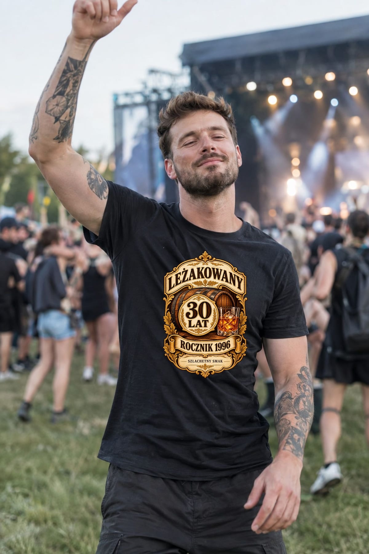 Koszulka męska czarna na 30 urodziny leżakowany rocznik 1996 whisky prezent, zdjęcie 8