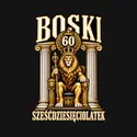 Koszulka męska czarna na 60 urodziny boski sześćdziesięciolatek lew, zdjęcie 2