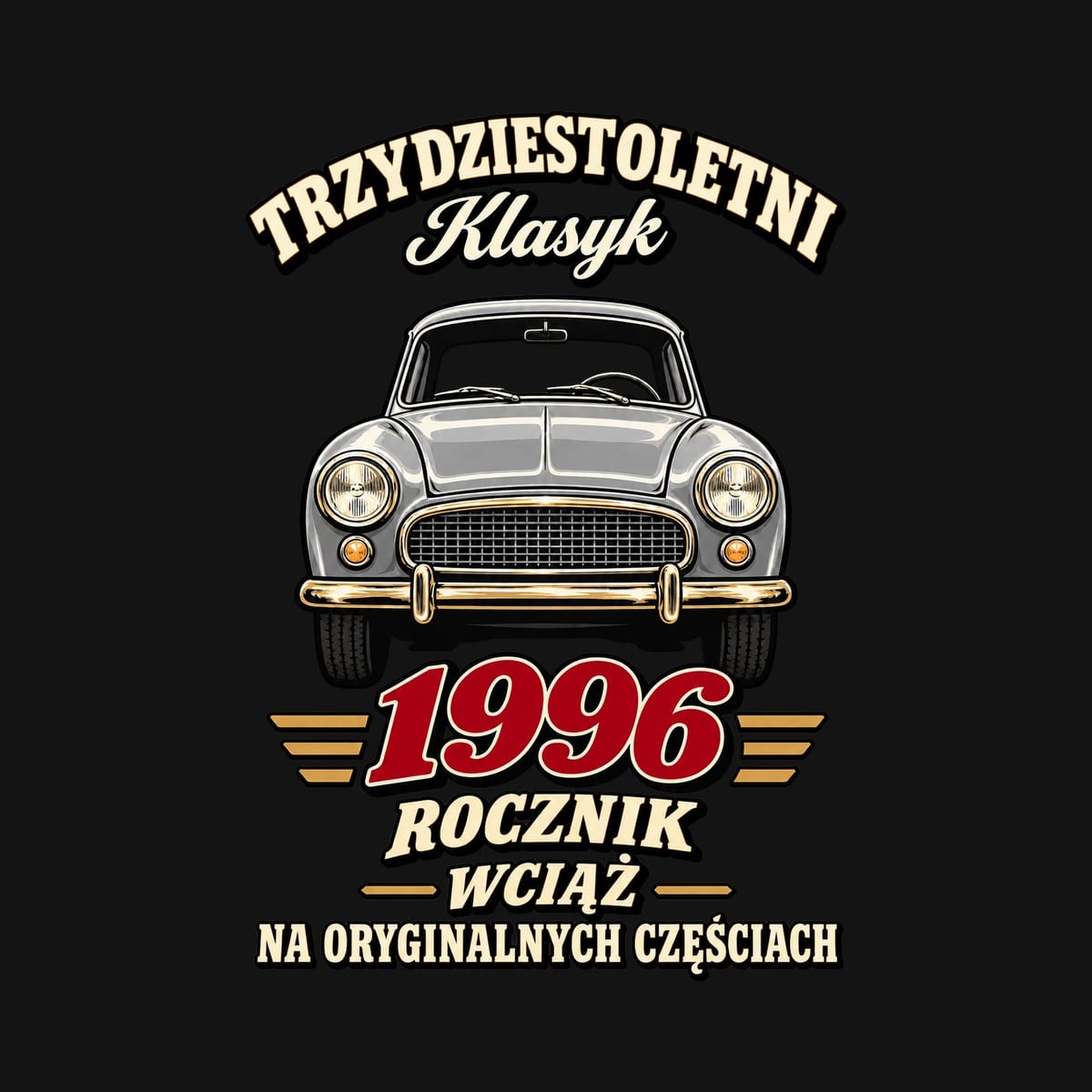 Koszulka męska czarna na 30 urodziny rocznik 1996 Syrena prezent, zdjęcie 2