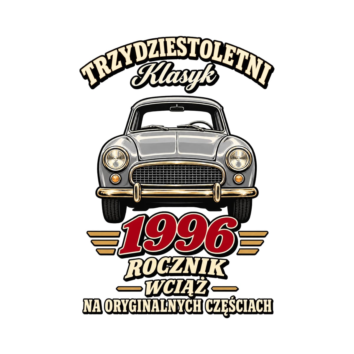 Koszulka męska biała na 30 urodziny rocznik 1996 Syrena prezent, zdjęcie 2