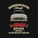 Koszulka męska czarna na 80 urodziny Syrena rocznik 1946 prezent, zdjęcie 2