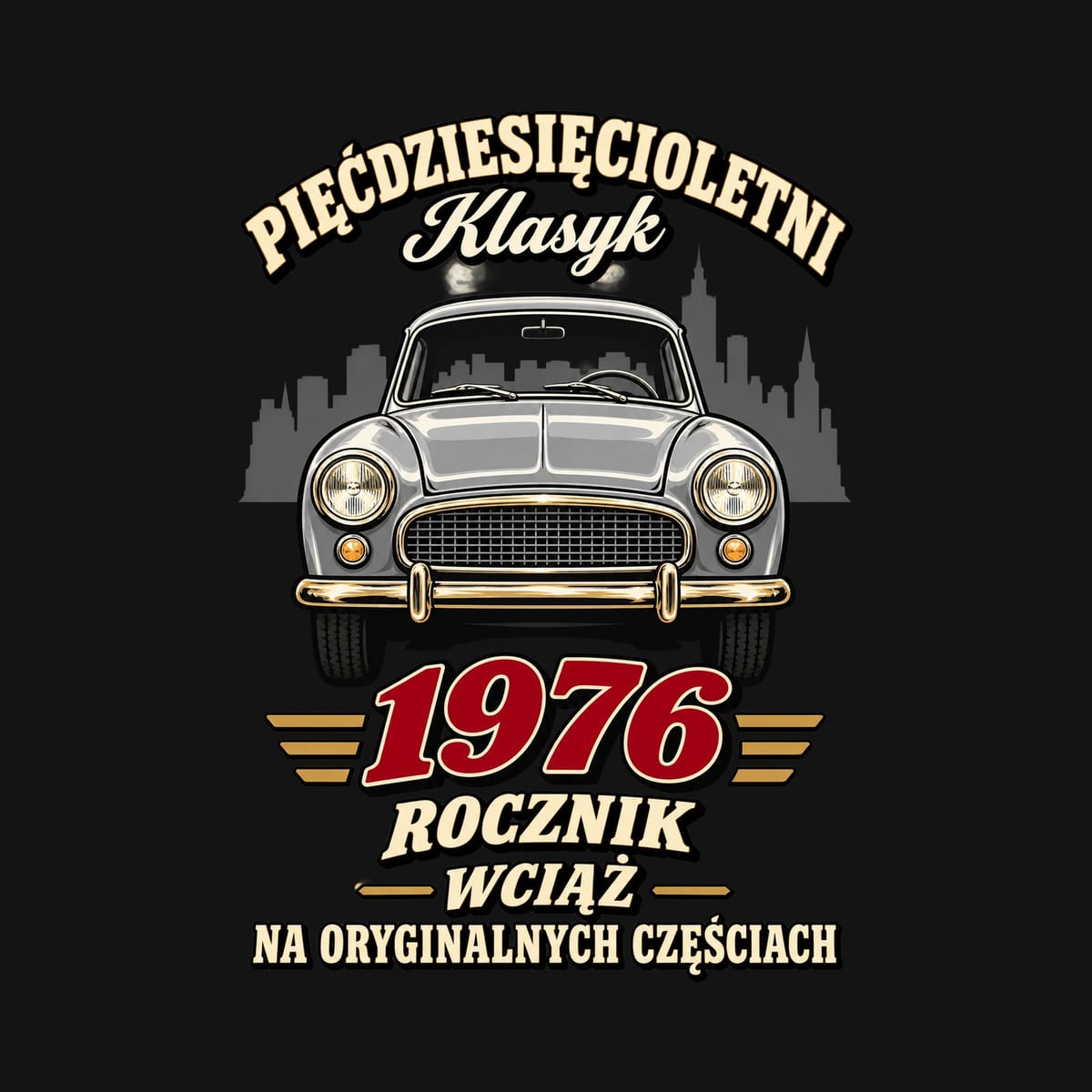 Koszulka męska czarna na 50 urodziny pięćdziesięcioletni rocznik 1976, zdjęcie 2