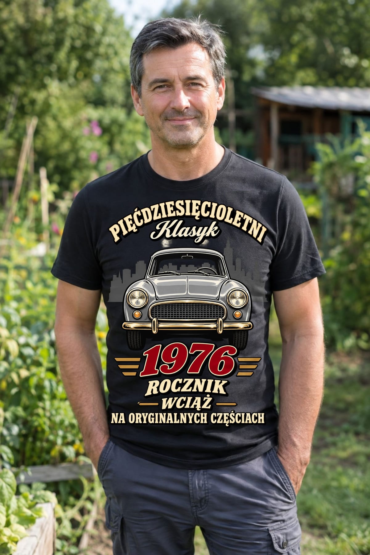 Koszulka męska czarna na 50 urodziny pięćdziesięcioletni rocznik 1976, zdjęcie 4