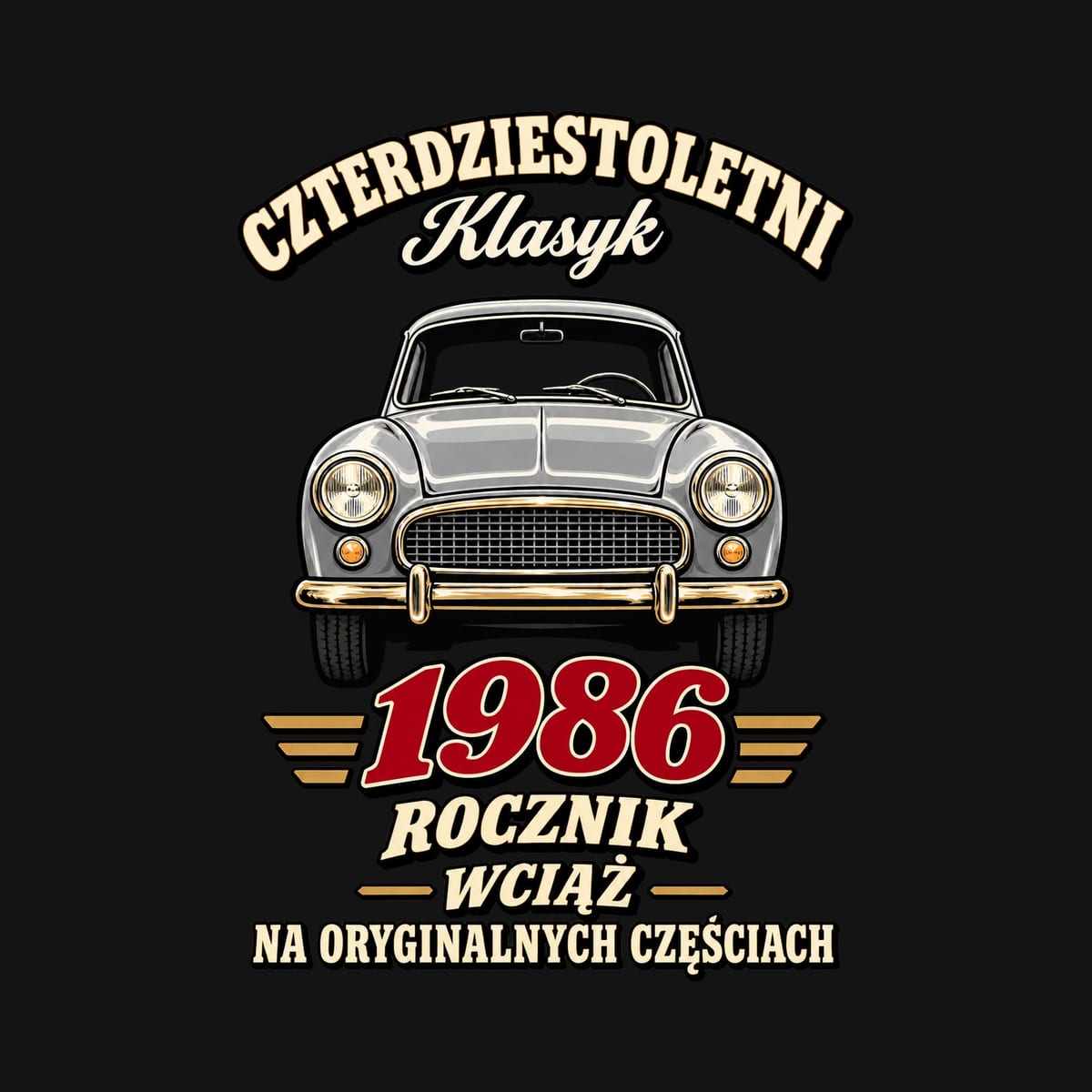 Koszulka męska czarna na 40 urodziny czterdziestoletni klasyk rocznik 1986, zdjęcie 2