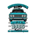 Koszulka męska biała na 40 urodziny czterdziestoletni klasyk rocznik 1986, zdjęcie 2