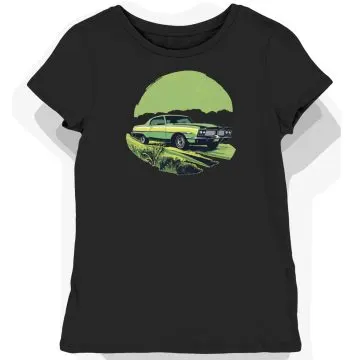 Koszulka damska czarna z motywem retro samochodu Buick