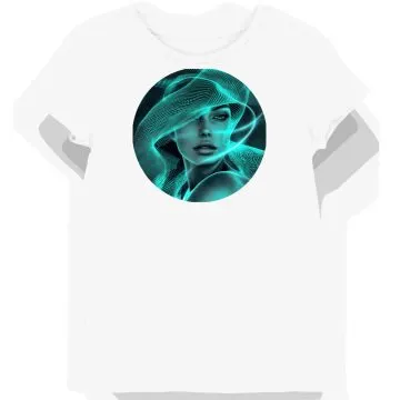 Koszulka damska biała z nadrukiem retro teal