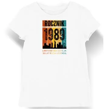 Koszulka damska biaĹ‚a 1989 urodziny 36 lat prezent